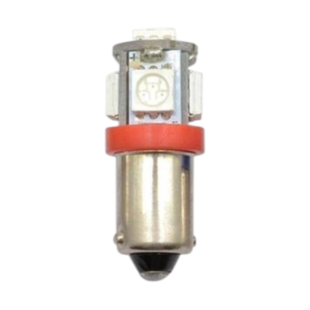 FOCO 24V BA9 MAZORCA 5LED ROJO