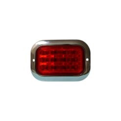 PLAFON 12V RECTANGULAR 5" CROM 12LED ESTROBO ROJO