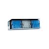 PLAFON TRASERO TRIPLE RECTANGULAR BLINDADO ESTROBO AZUL/BLANCO/AZUL MICA TRANSPARENTE