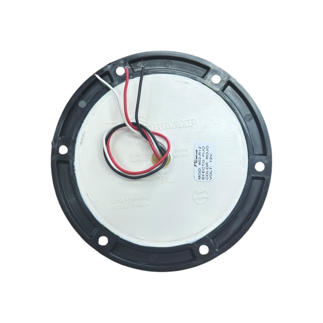 PLAFON 12V 4" REDONDO ABS PLANO 36LED FIJO ROJO TECNOLAMP 902-R12