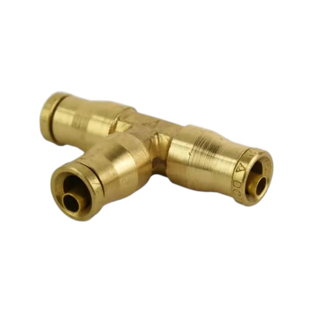 UNION CONECTOR EN "T" BRONCE DOT MANGUERA 1/4
