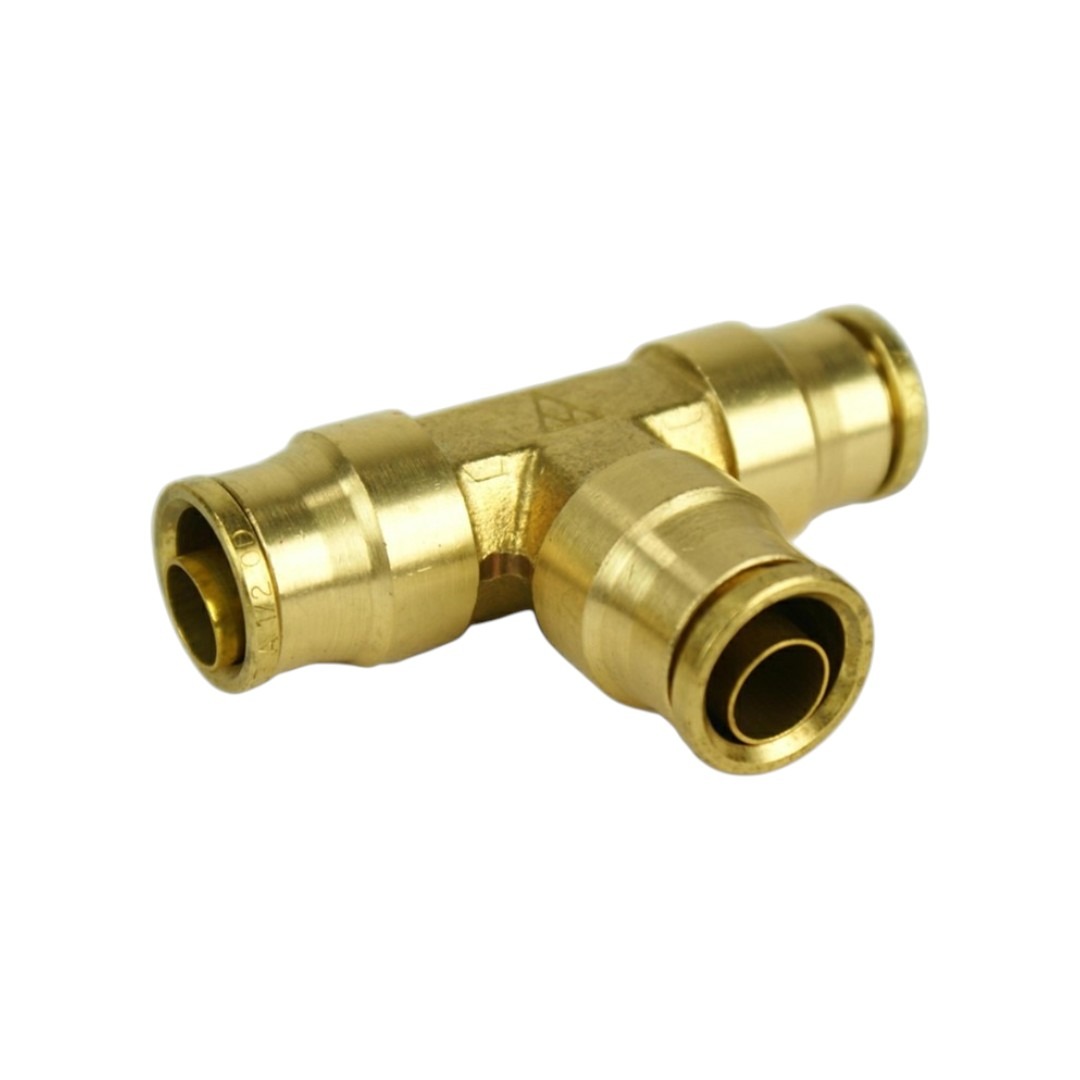UNION CONECTOR EN "T" BRONCE DOT MANGUERA 3/8