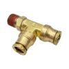 UNION CONECTOR EN "T" GIRATORIO BRONCE DOT MANGUERA 3/8 LATERAL ROSCA 1/4